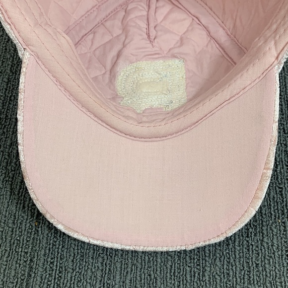 Justice Baseball Hat Girls One Size Light Pink Velour Quilted Bejeweled Initial - Picture 10 of 13